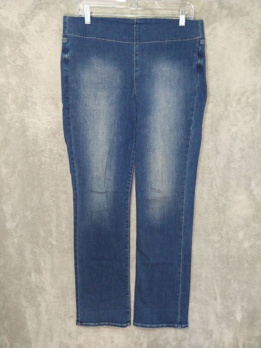 NYDJ Jeans Womens 8 Blue Denim Marilyn Straight Pull On Dark Wash Stretch